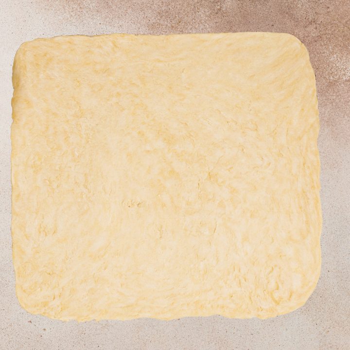 Rolled out dough.